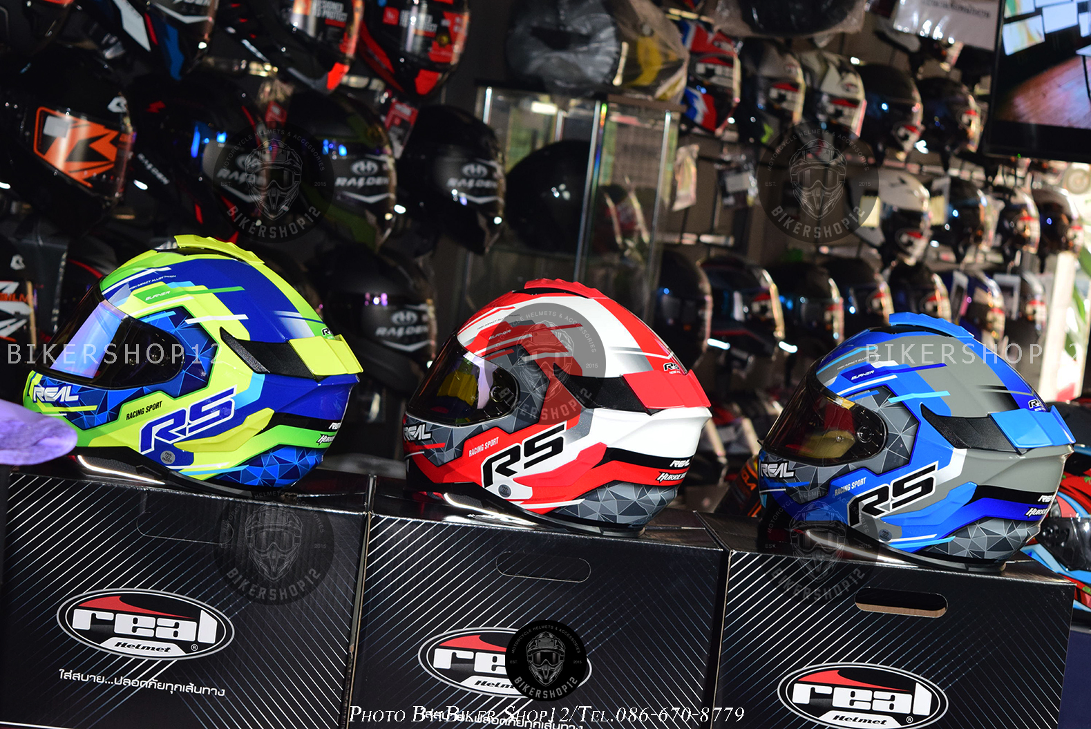 หมวกกันน็อค REAL รุ่น Hurricane Burner สี แดง-ขาว