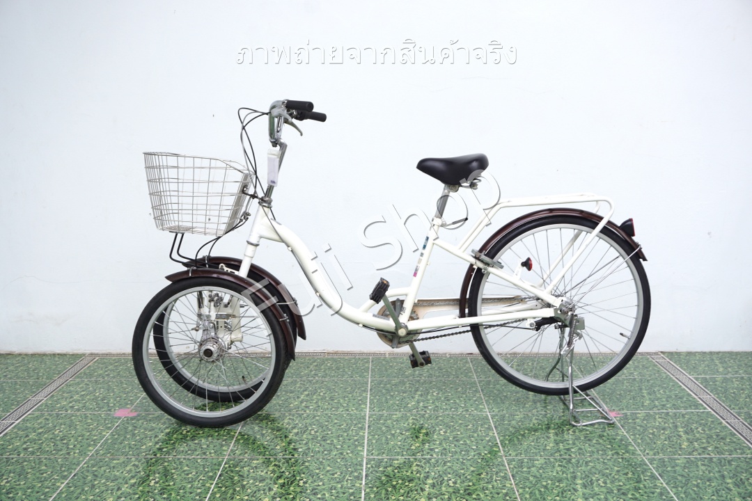 จักรยานสามล้อญี่ปุ่น - ล้อ 20/24 นิ้ว - มีเกียร์ - Bambina - สีขาว [จักรยานมือสอง]