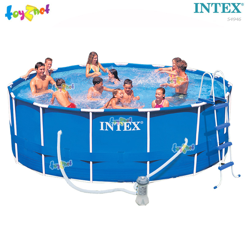 Intex 15ft Metal Frame Pool Set w/Cartr. Filter Pump (4.57 x 1.22 m) No.54946