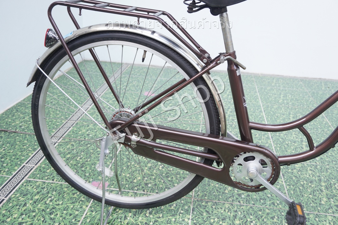 จักรยานแม่บ้านญี่ปุ่น - ล้อ 26 นิ้ว - ไม่มีเกียร์ - ไฟหน้าอัตโนมัติ - สีน้ำตาล [จักรยานมือสอง]