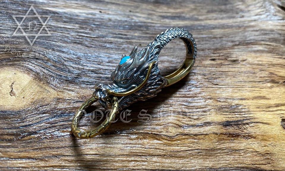 พวงกุญแจรูปหัวมังกร Sterling Silver 925 NSPD2252