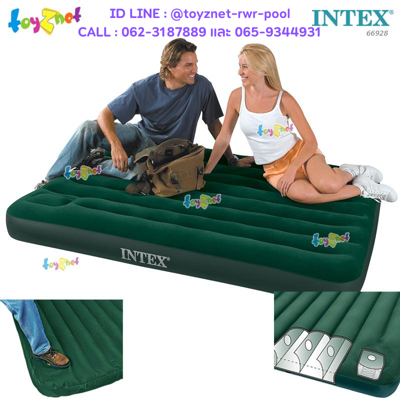 Intex Camping Airbed 4.5ft (Full) 1.37x1.91x0.22 m w/Built-in Foot Pump no.66928