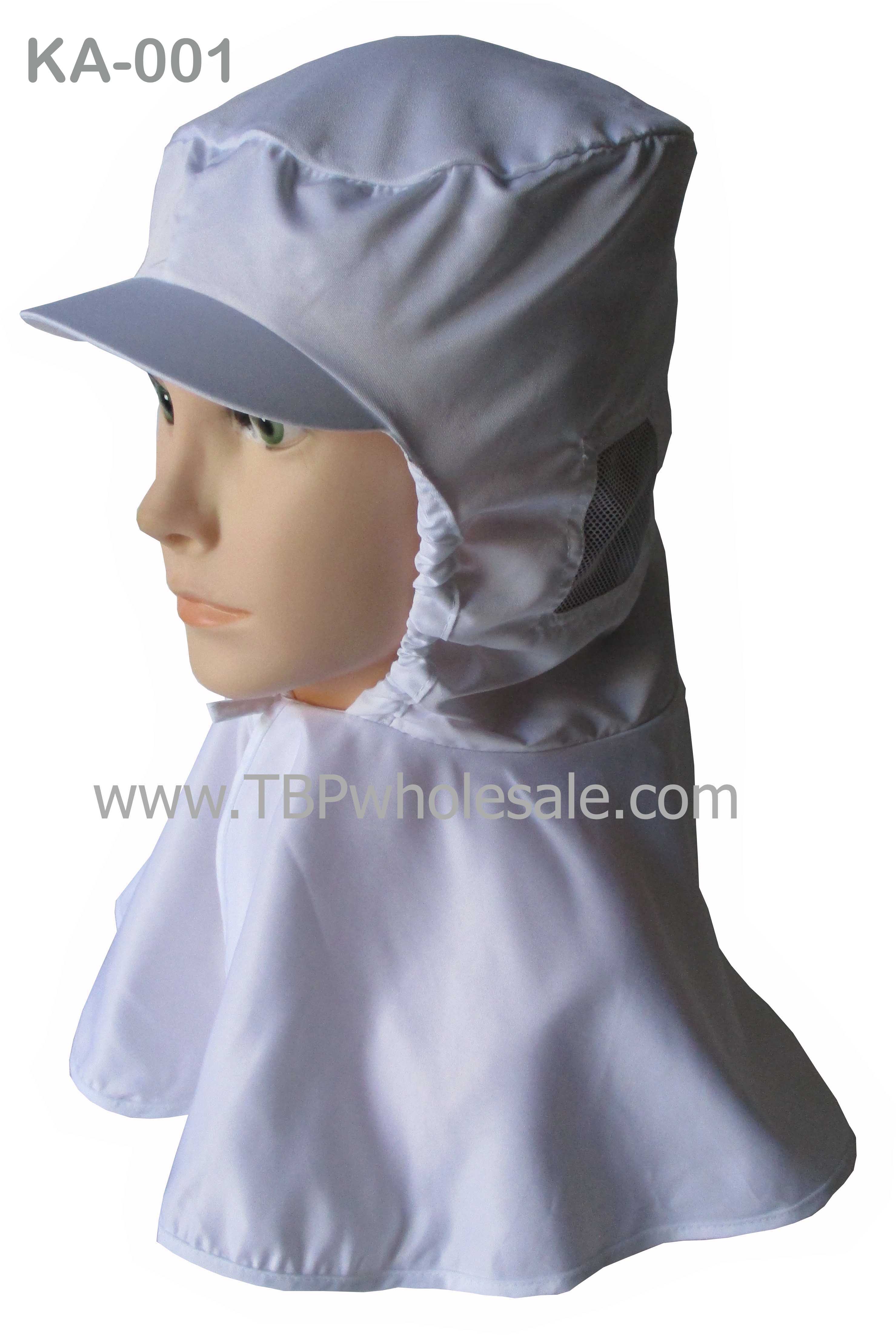 KA-001===ราคาส่ง 95 บาท ขั้นต่ำ 100 ใบ หมวกคลุมไหล่ ปีกแข็ง ผ้าทั้งใบ เจาะรูตาข่ายที่หู ผูกเชือกด้านหน้า สนใจติดต่อ 0810110084/023972066