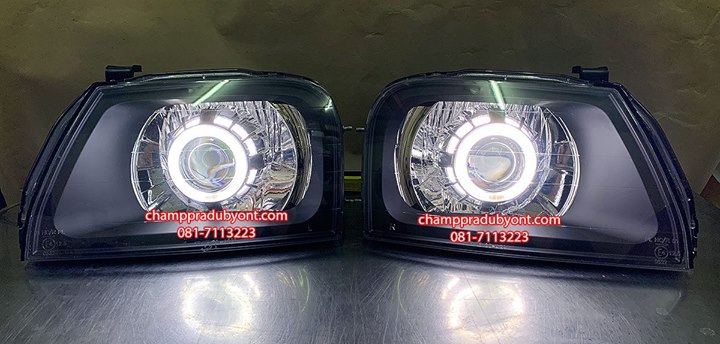 ไฟหน้าโปรเจคเตอร์ MITSUBISHI G-WAGON โคมดำ วงแหวน (V.2)