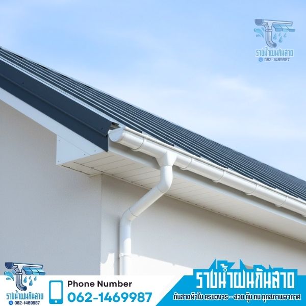 กันสาดโปร่งแสงพร้อมรางน้ำ