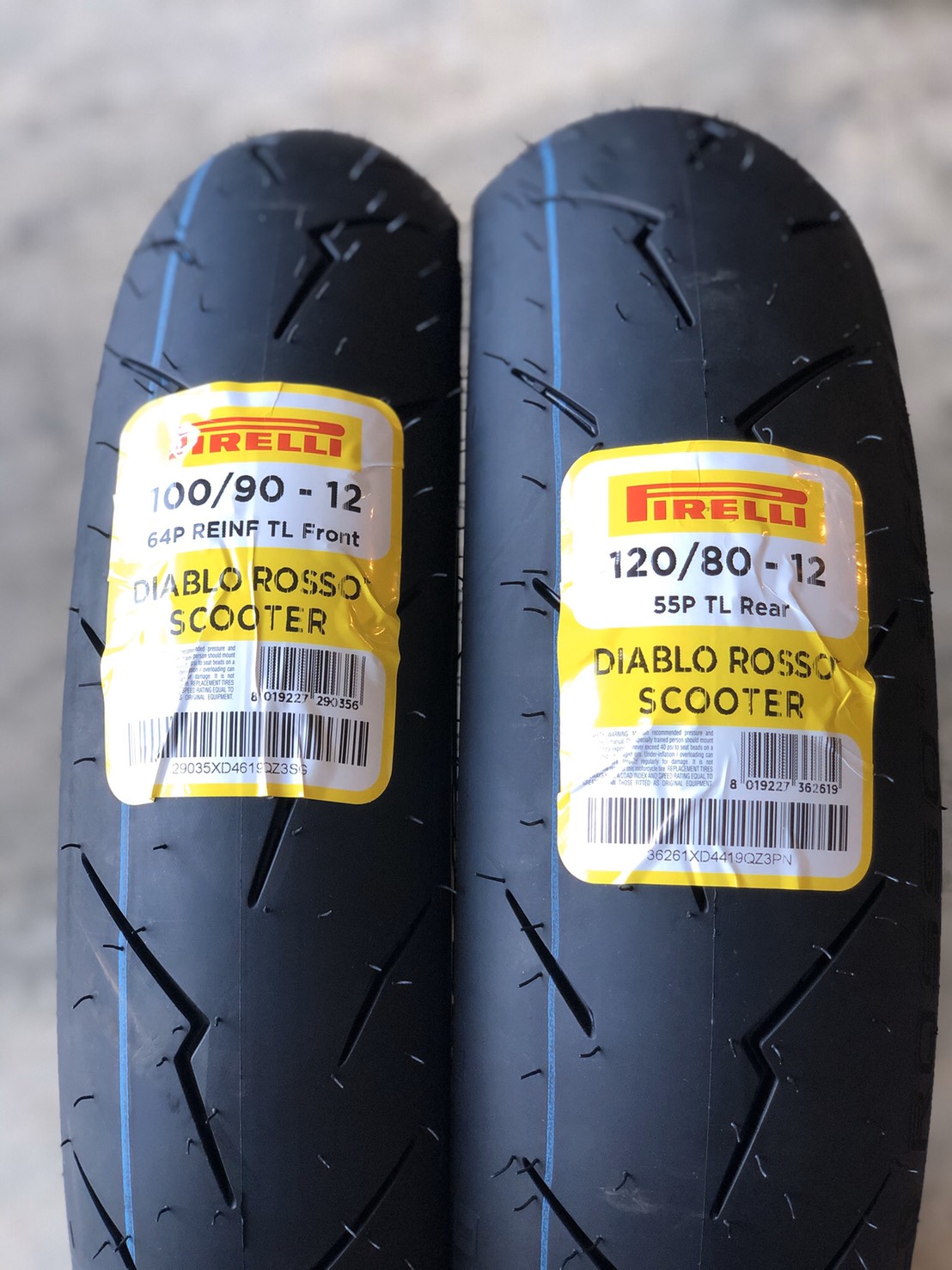 ยาง Pirelli Rosso Scooter Sc ขอบ 12 100/90 ราคา2300 120/80 ราคา2490