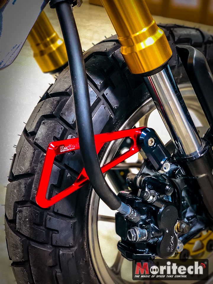 การ์ดกันสายดิสเบรคหน้า CNC HONDA MONKEY 125 MORITECH ราคา780 มีสีน้ำเงิน เทา แดง ดำ ทอง
