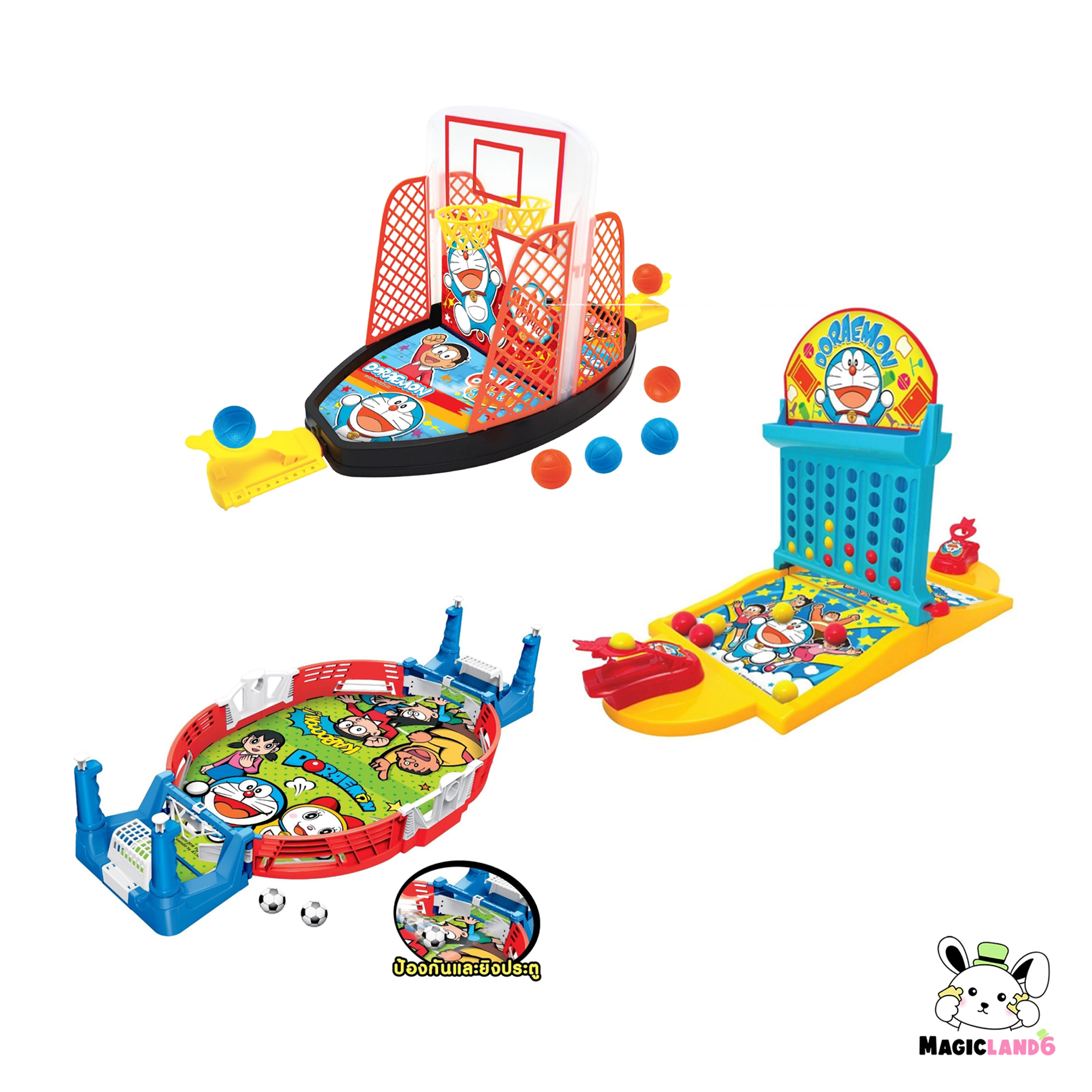 Game Board Doraemon Sports Toy Variant เกมกระดานโดราเอมอน โต๊ะบอล เล่นแข่งกัน 2 คน ของเล่นเด็กสำหรับครอบครัว