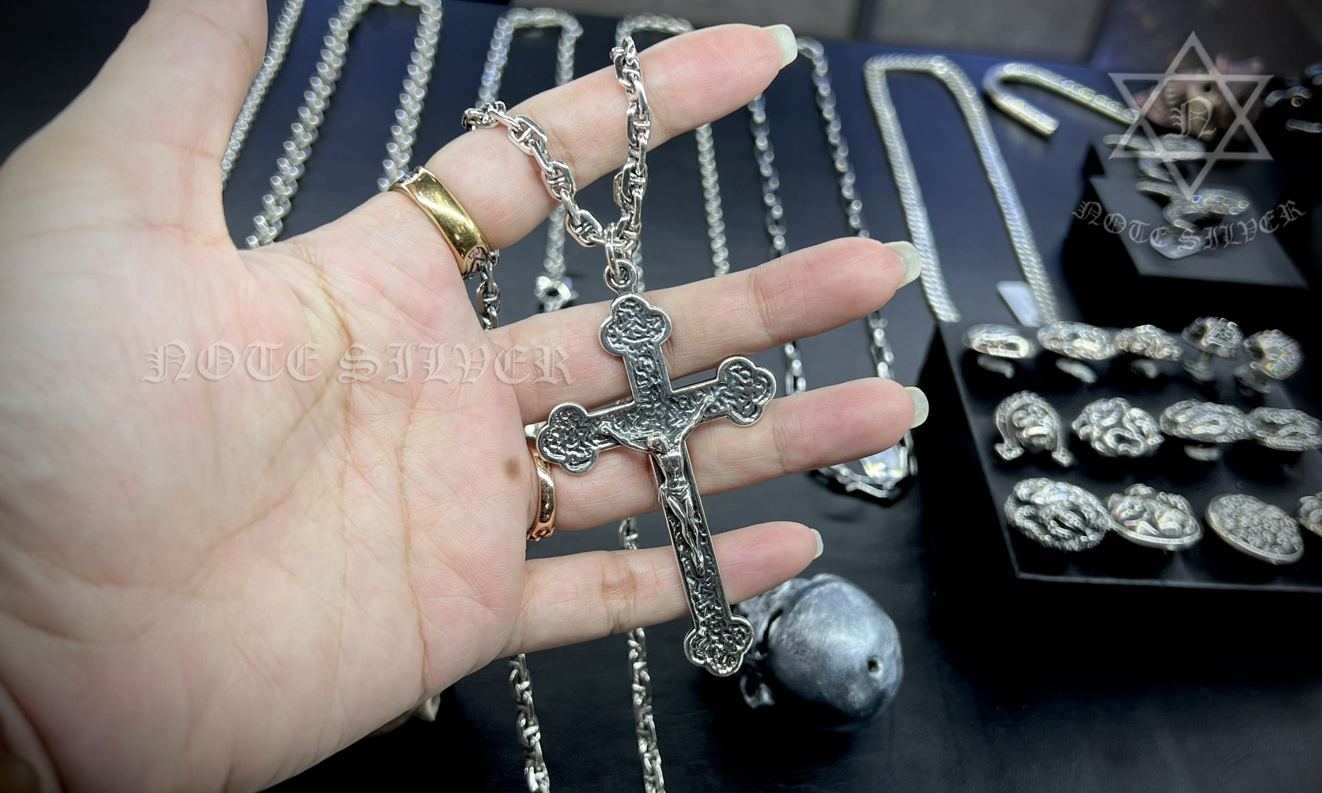 จี้กางเขน เงินแท้ CROSS PENDANT 925 STERLING SILVER NSPD2136