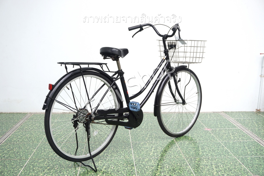 จักรยานแม่บ้านญี่ปุ่น - ล้อ 26 นิ้ว - ไม่มีเกียร์ - สีดำ [จักรยานมือสอง]