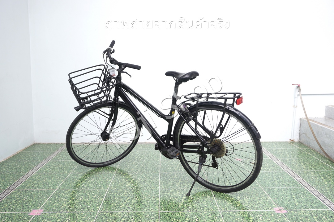 จักรยานแม่บ้านญี่ปุ่น - ล้อ 700x38C - เกียร์ 7 สปีด - อลูมิเนียม - ไฟหน้าอัตโนมัติ - Office Press CM - สีดำ [จักรยานมือสอง]