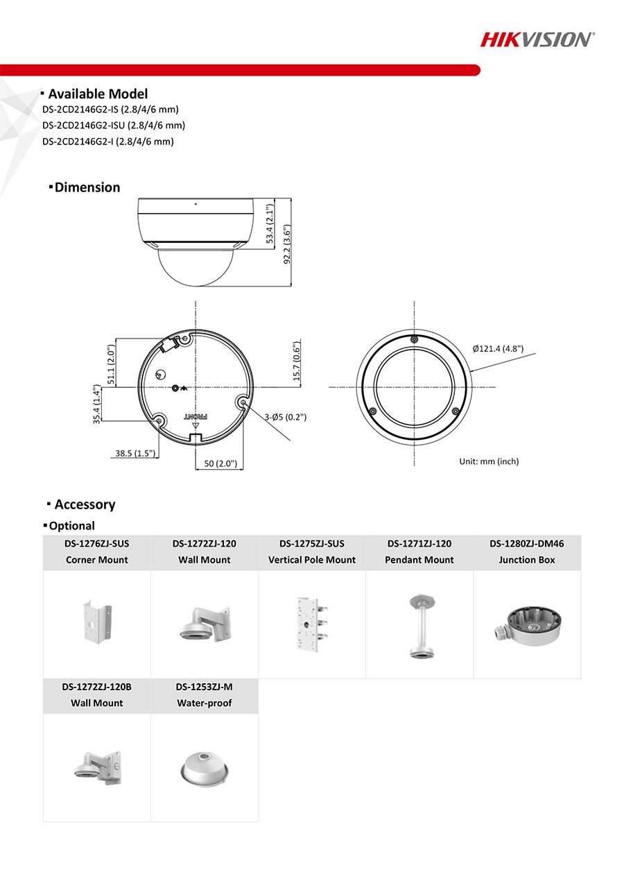 HIKVISION DS-2CD2146G2-I (4mm) กล้องวงจรปิดระบบ IP ความละเอียด 4MP ACUSENSE IR 30M. BY BILLIONAIRE SECURETECH DS-2CD2146G2-I (4mm)