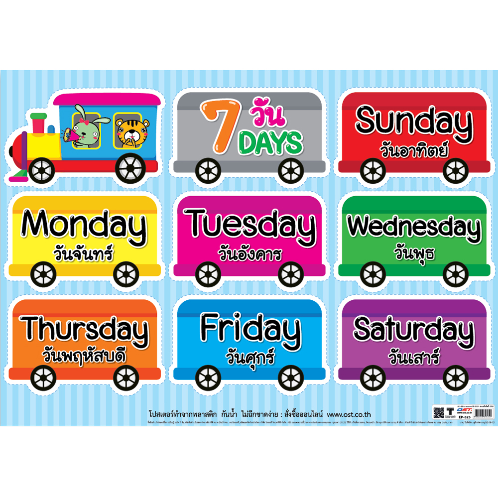 7 Days of the Week Educational Posters No.525