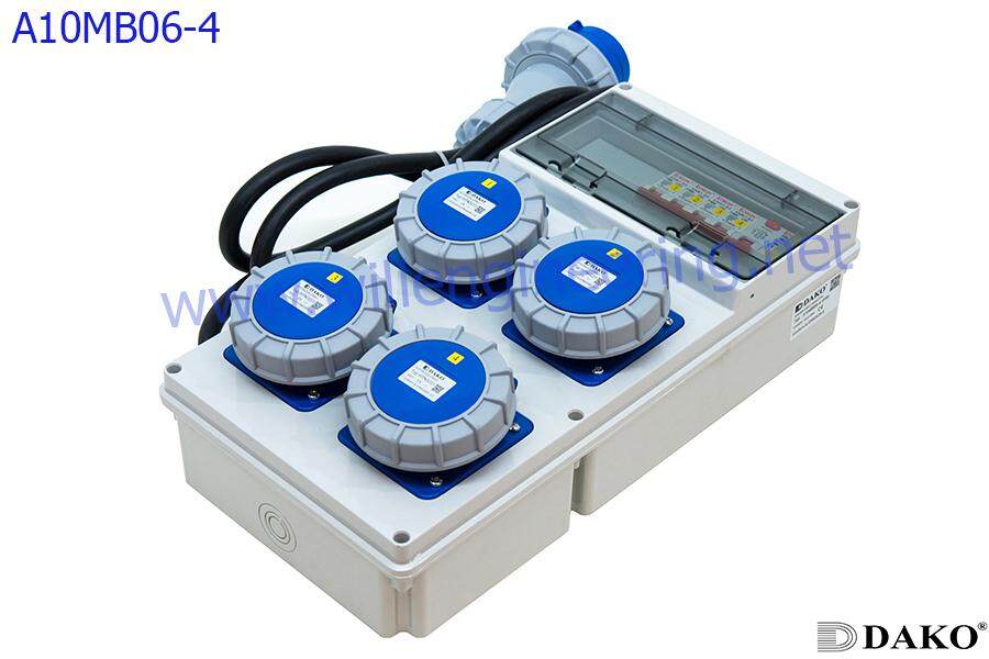 กล่องเพาเวอร์ปลั๊ก ยี่ห้อ Dako รุ่น A10MB06-4 กระแสไฟฟ้า 32A แรงดันไฟฟ้า 230V 3ขา ระดับกันฝุ่นกันน้ำ IP67