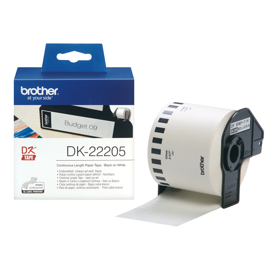 ป้ายสติ๊กเกอร์พิมพ์อักษร BROTHER ฉลากต่อเนื่องขนาดใหญ่ DK-22205
