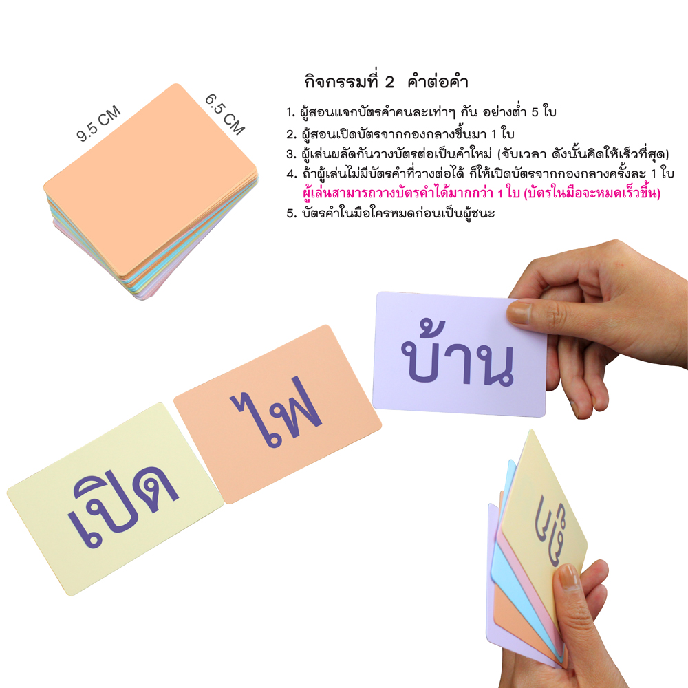 ตัวอย่างวิธีเล่น บัตรคำ Flashcards คำมูลสร้างคำใหม่ ET-204 ET-214