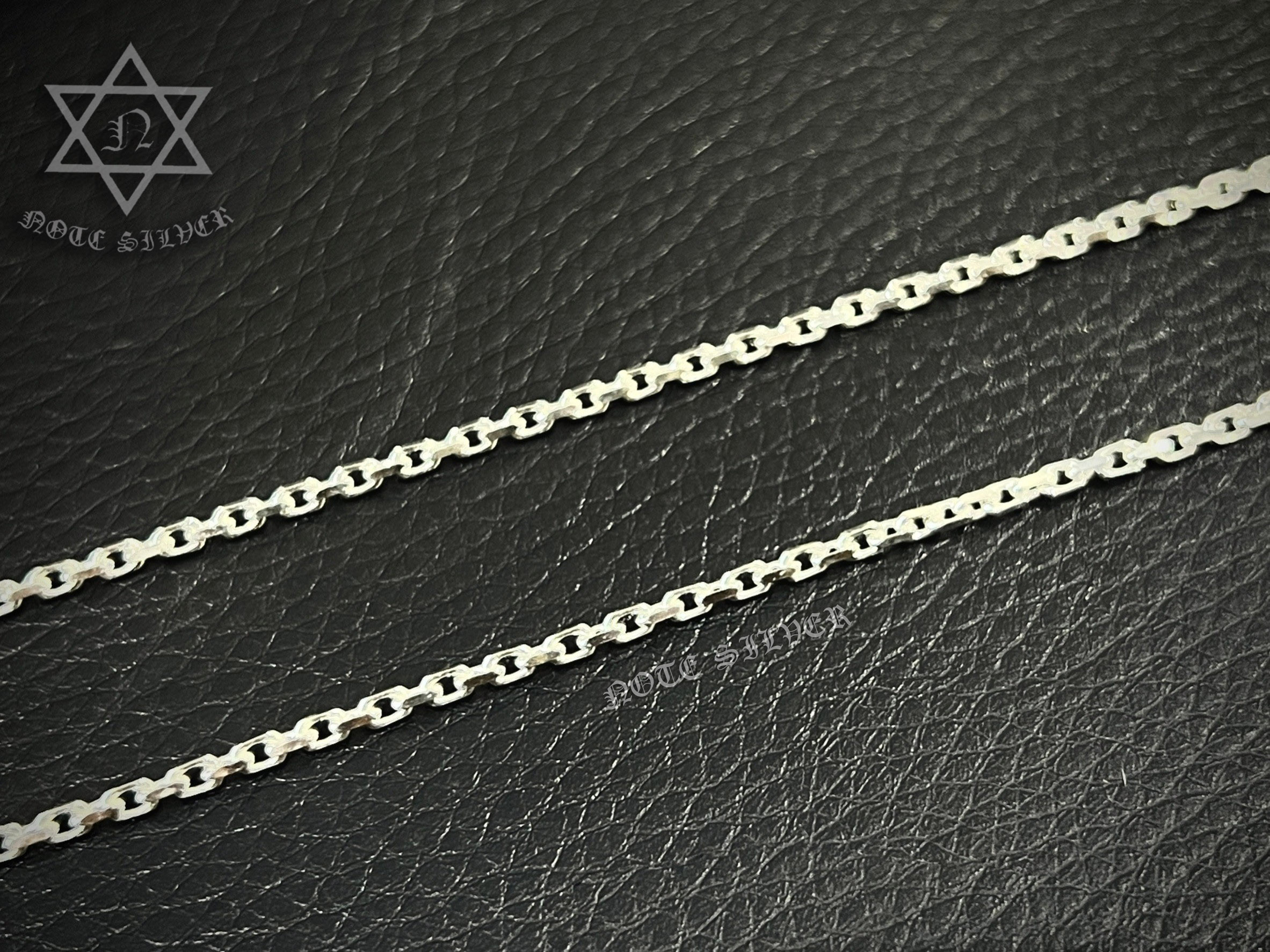 สร้อยคอเงินแท้ลายโซ่มลตัดเหลี่ยม ขนาดหน้ากว้าง 2mm ความยาว 24นิ้ว Sterling Silver 925 NSNL3237