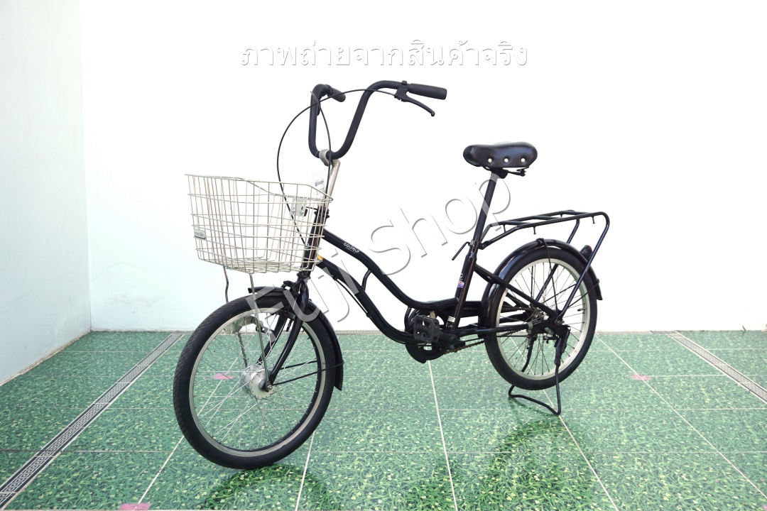 จักรยานแม่บ้าน Cargo ญี่ปุ่น - ล้อ 20x1.75 นิ้ว - ไม่มีเกียร์ - ไฟหน้าอัตโนมัติ - สีดำ [จักรยานมือสอง]