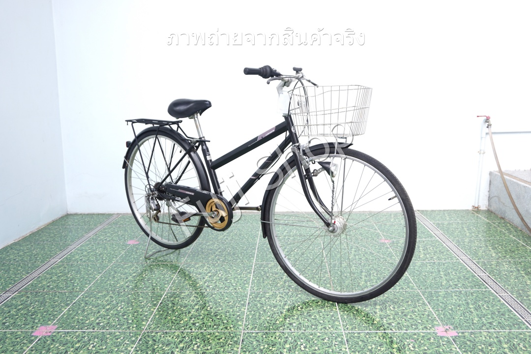 จักรยานแม่บ้านญี่ปุ่น - ล้อ 27 นิ้ว - เกียร์ 6 สปีด - ไฟหน้าอัตโนมัติ - สีดำ [จักรยานมือสอง]