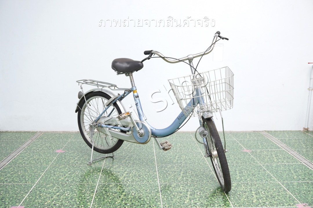 จักรยานแม่บ้านญี่ปุ่น - ล้อ 20 นิ้ว - ไม่มีเกียร์ - ไฟหน้าอัตโนมัติ - สีฟ้า [จักรยานมือสอง]