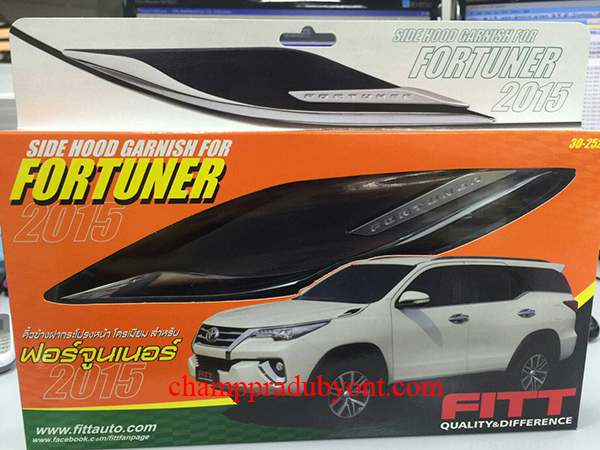 คิ้วขอบฝากระโปรงหน้าโครเมี่ยม TOYOTA FORTUNER 2015-2016 FITT