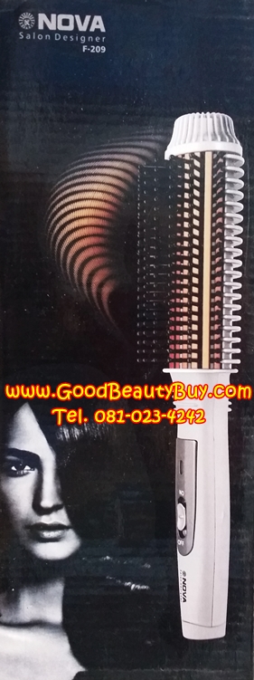 หวีแกนร้อนครึ่งแกน เครื่องทำลอนผมแกนหวีร้อน ทำผมให้มีวอลุ่ม ทรงฟาร่าด้วย NOVA รุ่น F209