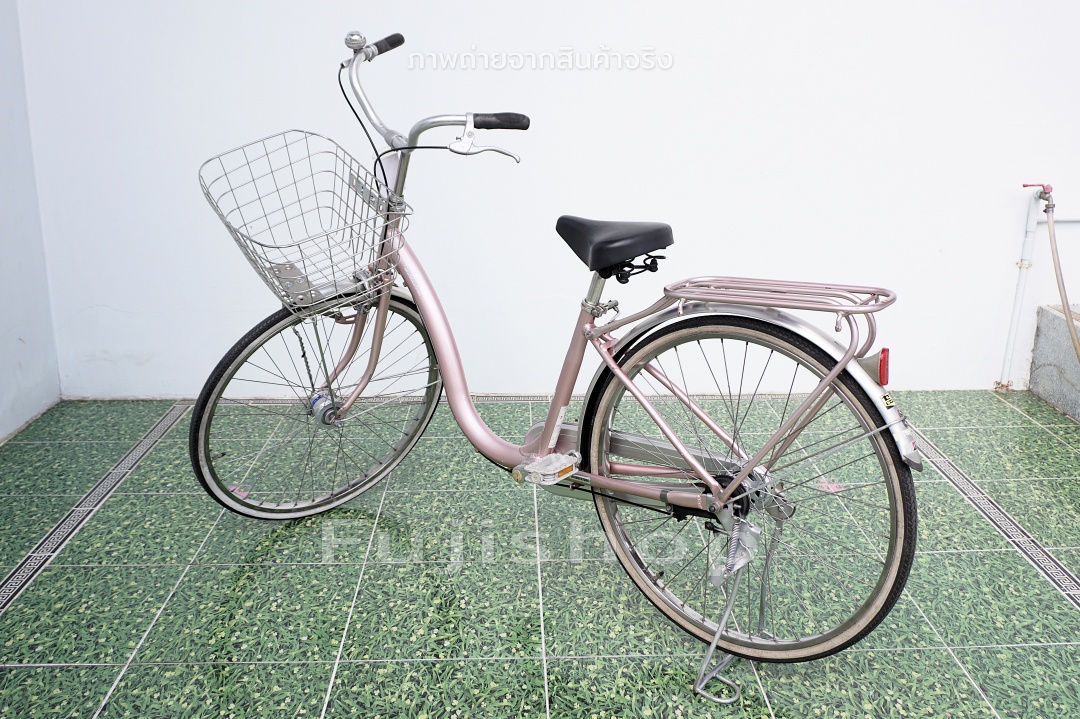 จักรยานแม่บ้านญี่ปุ่น - ล้อ 26 นิ้ว - ไม่มีเกียร์ - อลูมิเนียม - ไฟหน้าอัตโนมัติ - Bridgestone - สีม่วง [จักรยานมือสอง]