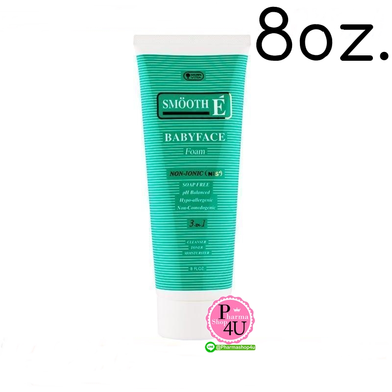 Smooth-E Babyface Foam 8Oz. (240g) สมูทอี เบบี้เฟสโฟม240กรัม โฟมล้างหน้า สูตรไม่มีฟอง (โฟมเขียว)