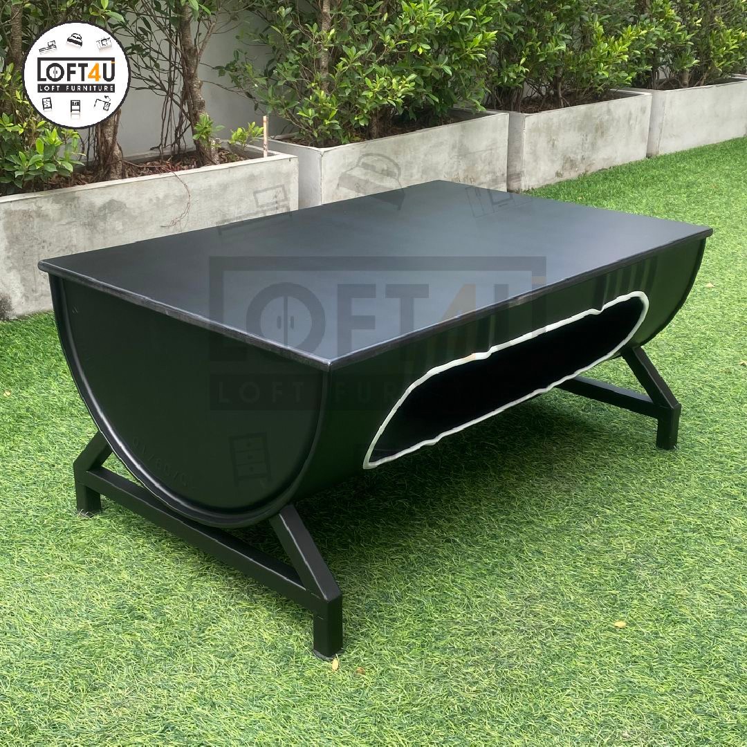 โต๊ะกลาง : Steel Barrel Table (60x90Cm)