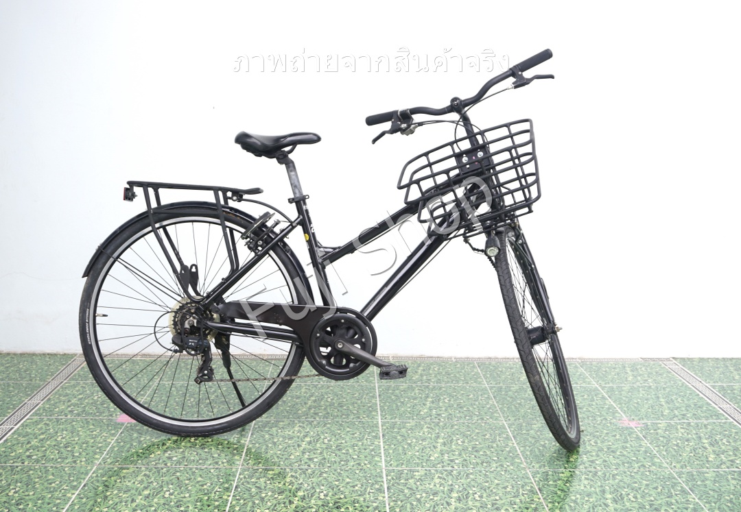 จักรยานแม่บ้านญี่ปุ่น - ล้อ 700x38C - เกียร์ 7 สปีด - อลูมิเนียม - ไฟหน้าอัตโนมัติ - Office Press CM - สีดำ [จักรยานมือสอง]