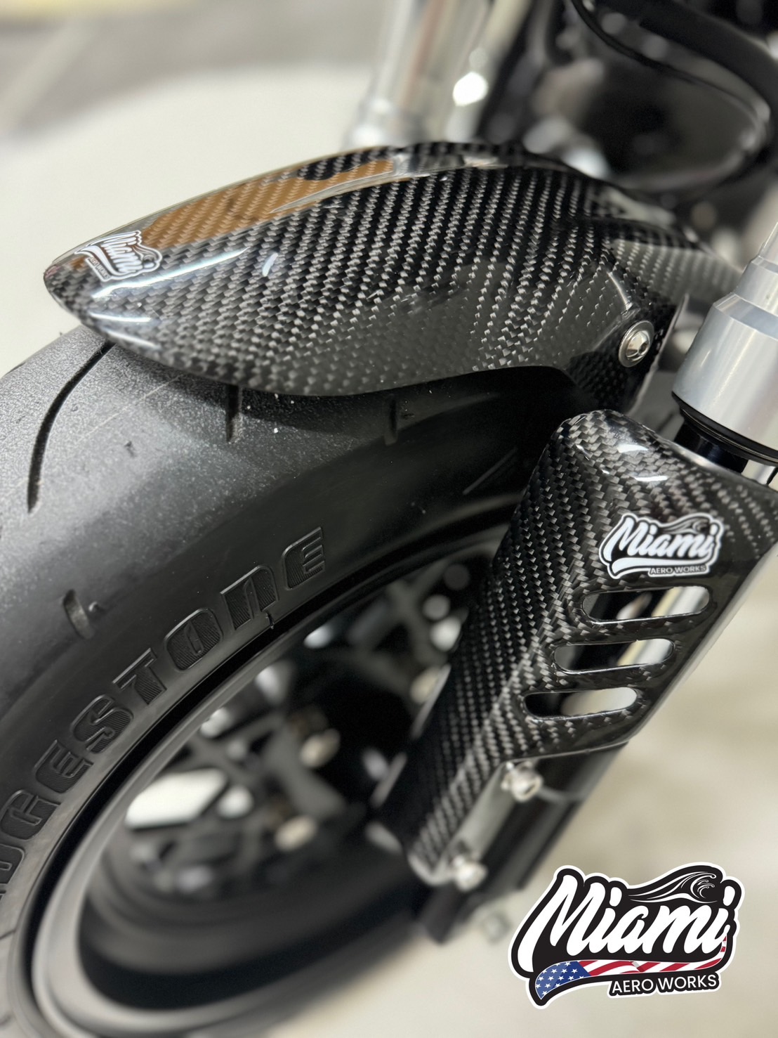 การ์ดบังโช็คหน้า MIAMI เครฟล่า ใส่รถ DAX125 MONKEY125