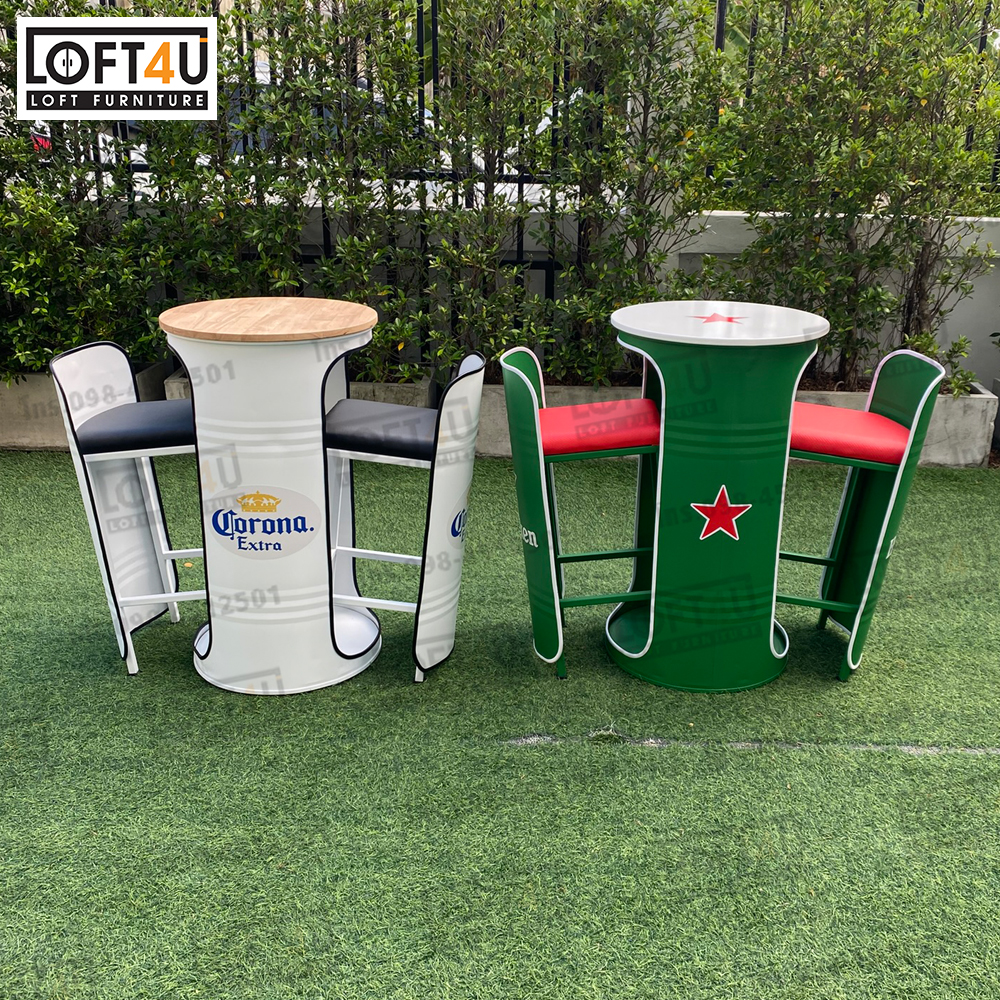 โต๊ะบาร์ คาเฟ่ 100L: Bar table set : 2 seats