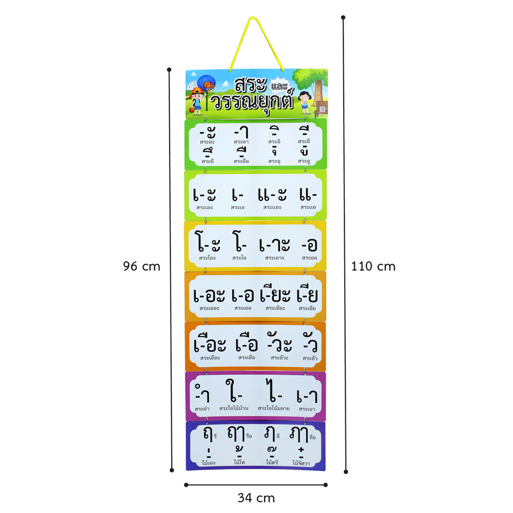 ขนาดสื่อแขวน ชุดสระวรรณยุกต์ ET-624