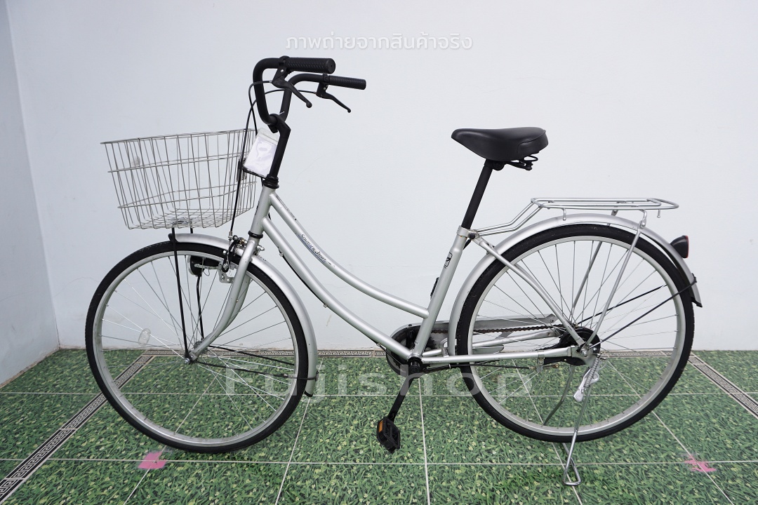 จักรยานแม่บ้านญี่ปุ่น - ล้อ 26 นิ้ว - ไม่มีเกียร์ - สีเทา [จักรยานมือสอง]
