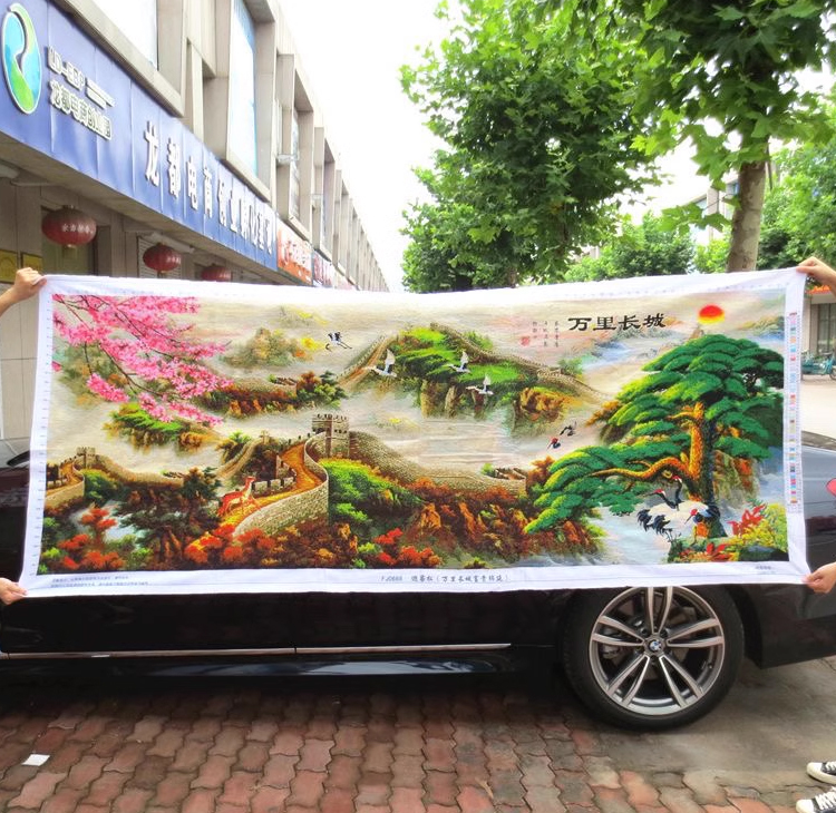 view-1140 *สินค้าหมด* ชุดปักครอสติช ลายกำแพงเมืองจีน (ปักเต็มผืนผ้า ผ้า11CTพิมพ์ลาย ปัก 3 เส้นเล็ก ) ขนาด 155*70 ซม.ผ้าครอสติช 11CTพิมพ์ลายปักเต็มลายผ้า+ไหมคอตตอน 59 สี+ผังลาย+เข็ม