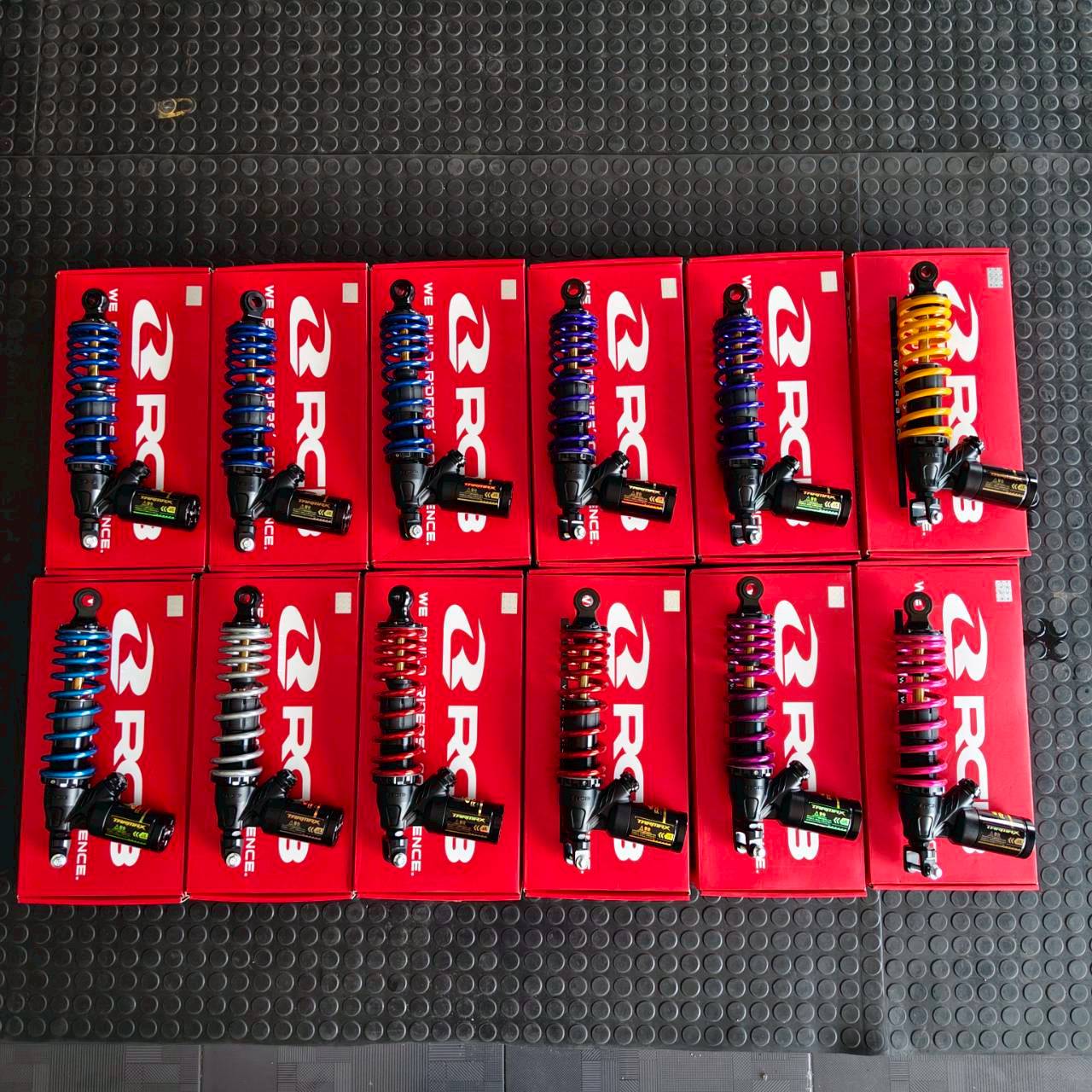 โช้ค RCB ความสูง 320mm. รุ่น Giorno/Lead/GrandFilano/Click125-160/Scoopy i [พร้อมสปริงทำสี]