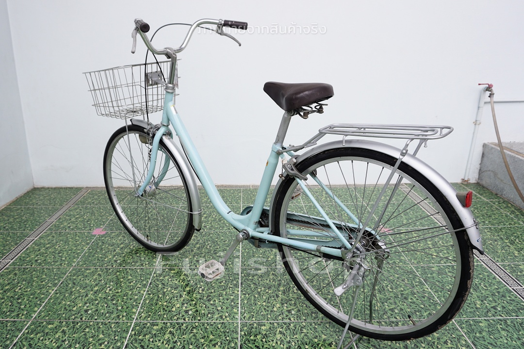 จักรยานแม่บ้านญี่ปุ่น - ล้อ 26 นิ้ว - ไม่มีเกียร์ - ไฟหน้าอัตโนมัติ - Romana - สีฟ้า [จักรยานมือสอง]