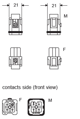 ILME รุ่น CKF 03 Insert heavy duty connector 10A 250V size 21.21