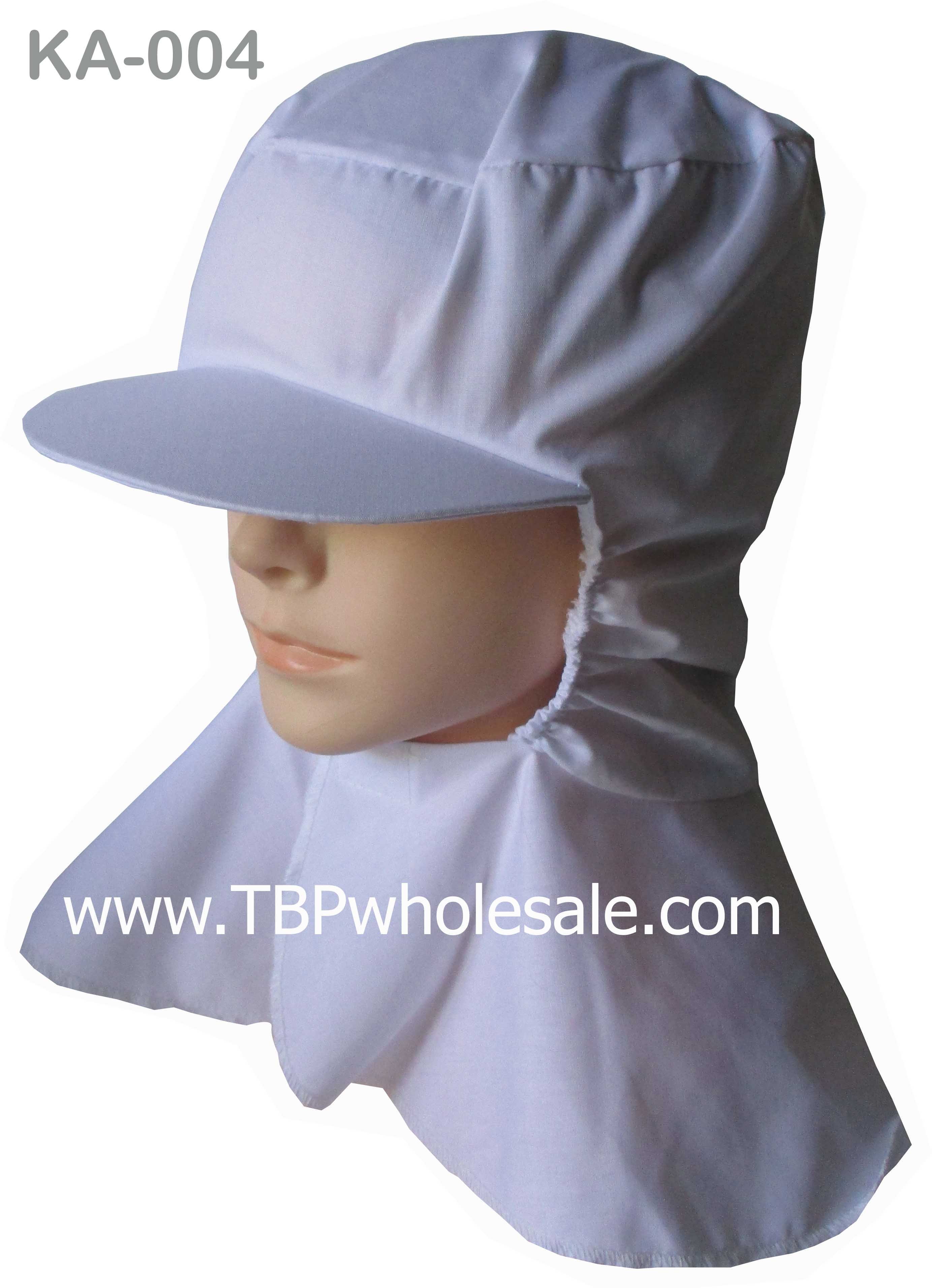 KA-004===ราคาส่ง 85 บาท ขั้นต่ำ 100 ใบ หมวกแก๊ป ผ้าทั้งใบคลุมบ่า รอบหน้ายางยืดติดเทปตุ๊กแกใต้คาง (ผ้าโทเร210เส้น) สนใจติดต่อ 0810110084/023972066