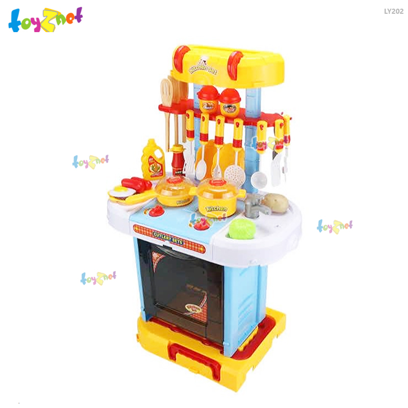 Toyznet ส่งฟรี ชุดเครื่องครัวกระเป๋าพร้อมเตาอบ สีเหลือง รุ่น LY202