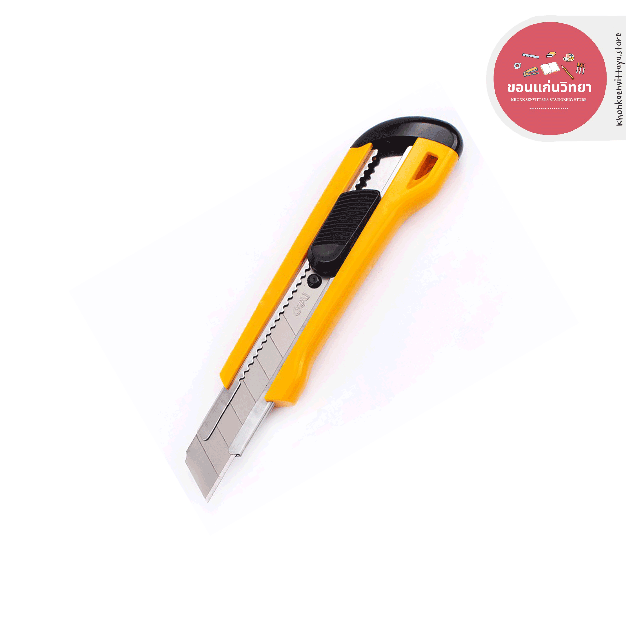 คัตเตอร์ Cutter เดลี่ Deli รุ่น No.2042 18 มม. ด้ามพลาสติก รางเหล็ก จำนวน 1 อัน