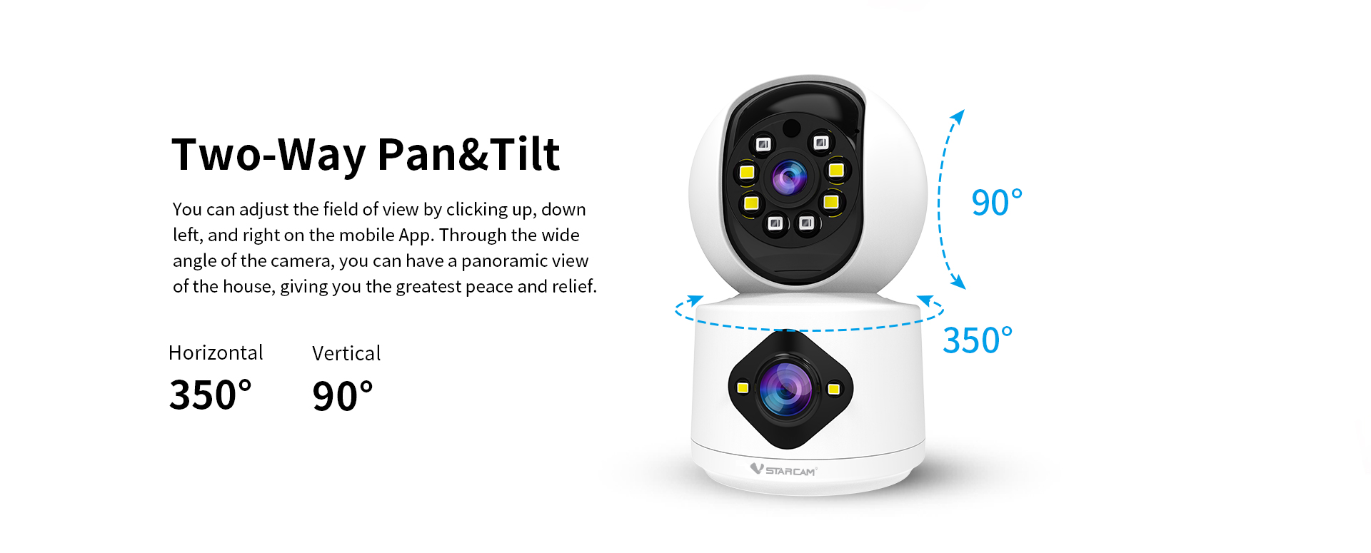 Vstarcam C992DR กล้องวงจรปิดระบบ IP WIFI 2 MP Color Night Vision กล้องเลนส์คู่ มีไมค์และลำโพงในตัว BY BILLIONAIRE SECURETECH C992DR