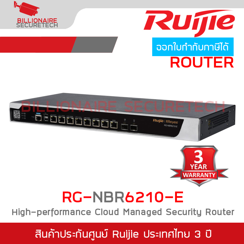 RUIJIE RG-NBR6210-E Security Cloud Manage Router, 1000Client, 1.7Gbps, SFP BY BILLIONAIRE SECURETECH RG-NBR6210-E