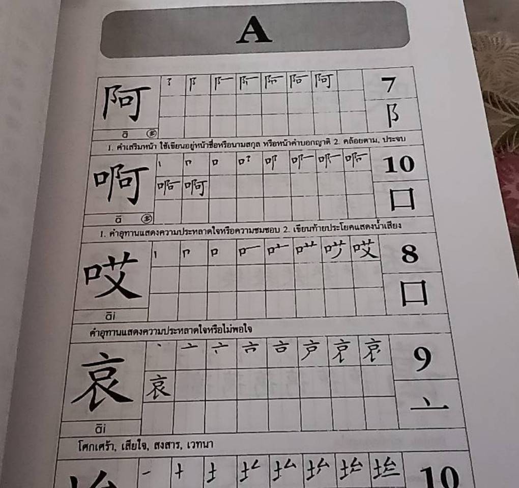 3,500 คำ ลำดับขีดอักษรจีน