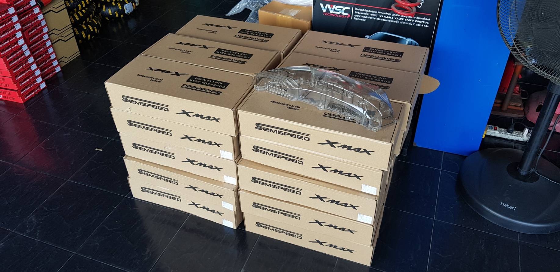 ครอบกรองใส SEMSPEED Yamaha x-max 300 มีสีใส กับชา