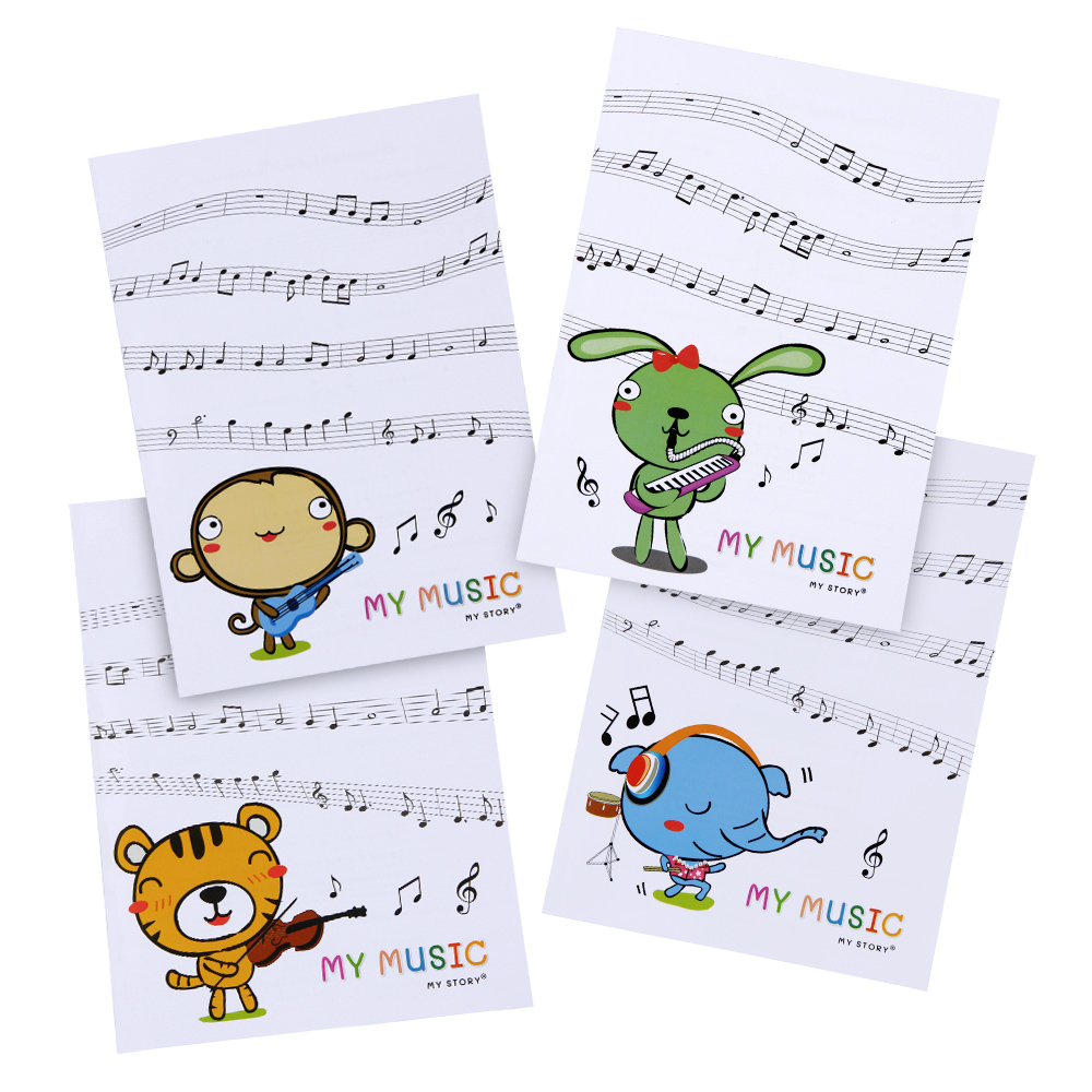 Music Notebooks B5 with Plastic Covers My Music My Story Pattern