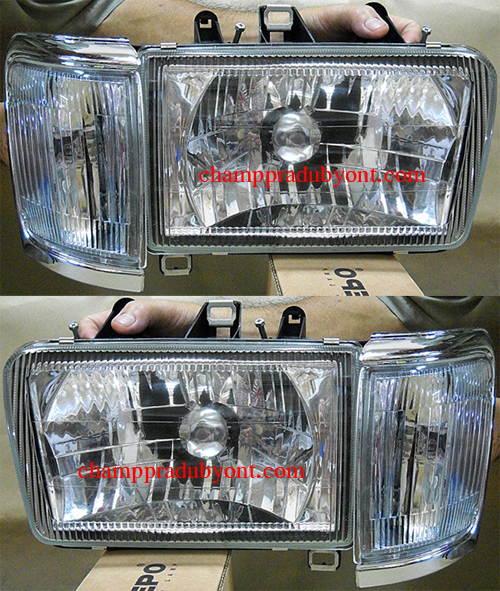 ไฟหน้าเพชร TOYOTA MIGHTY-X 95-98 ขาว พร้อมมุมเพชร หน้ากระจก (รุ่นหน้าเต็ม)