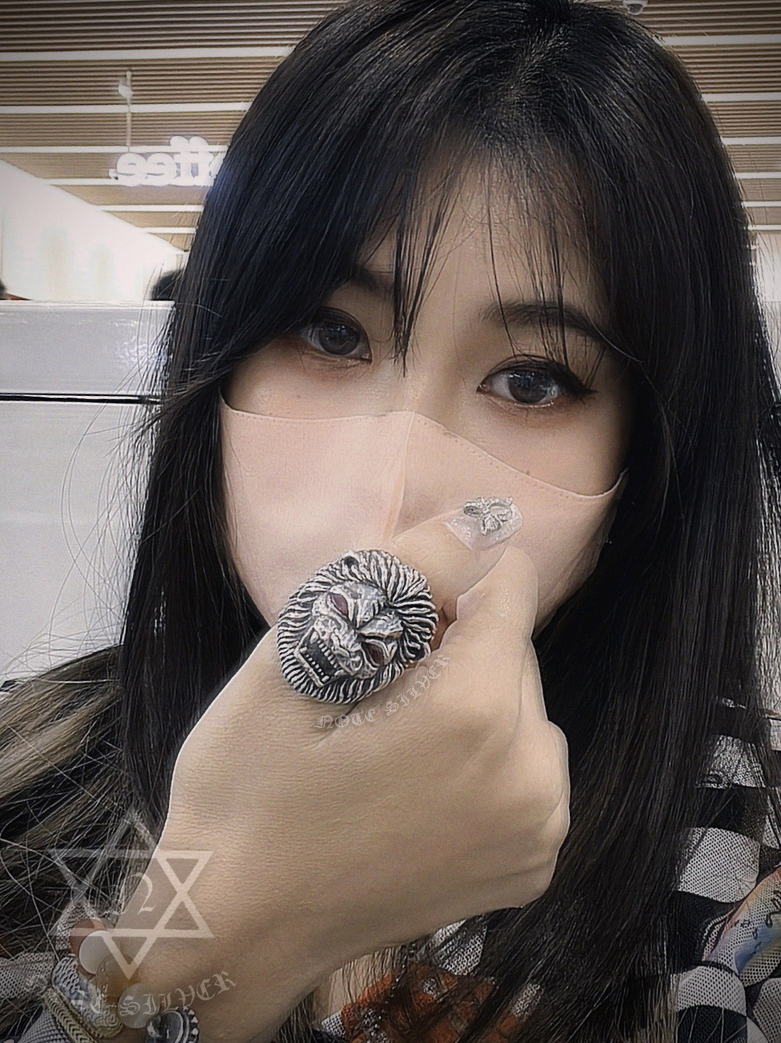 แหวนสิงห์โต ฝังตาทับทิม Panthera leo Sterling Silver 925 NSRG3092