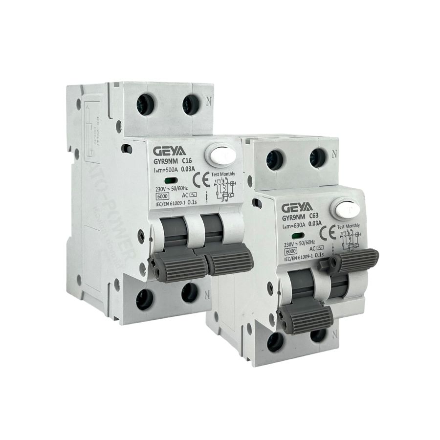 GEYA เบรกเกอร์ RCBO TYPE AC ( 2P 30mA รุ่น GYR9NM ) | ป้องกันไฟรั่ว ไฟเกิน ไฟฟ้าลัดวงจร