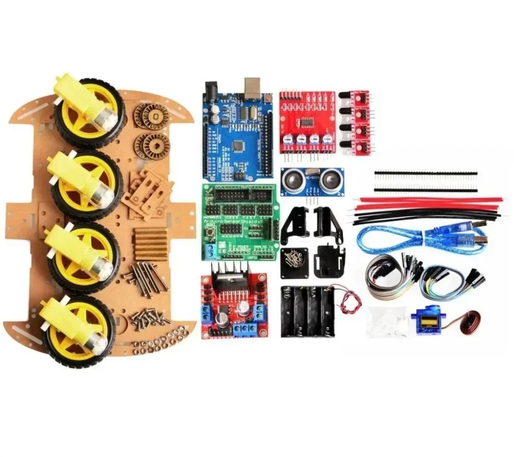 ชุดรถหุ่นยนต์หลบหลีกสิ่งกีดขวางและเดินตามเส้น (Smart Car Kit 4WD Robot)